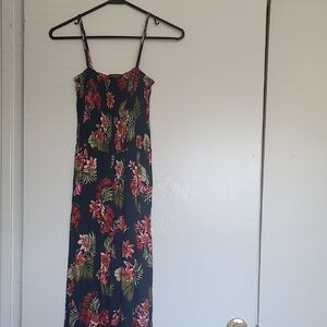 Ambiance Blue and Black Spaghetti Strap Maxi Dress